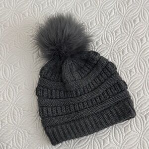 Brand new Cozy Gray Pom-Pom Knit Beanie